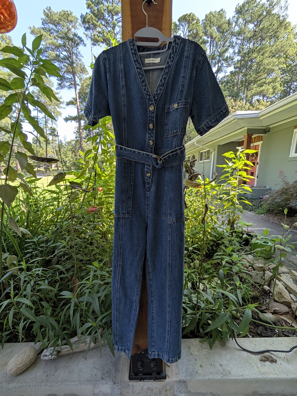 Mod Ref Dark Blue Denim Jumpsuit with Belt